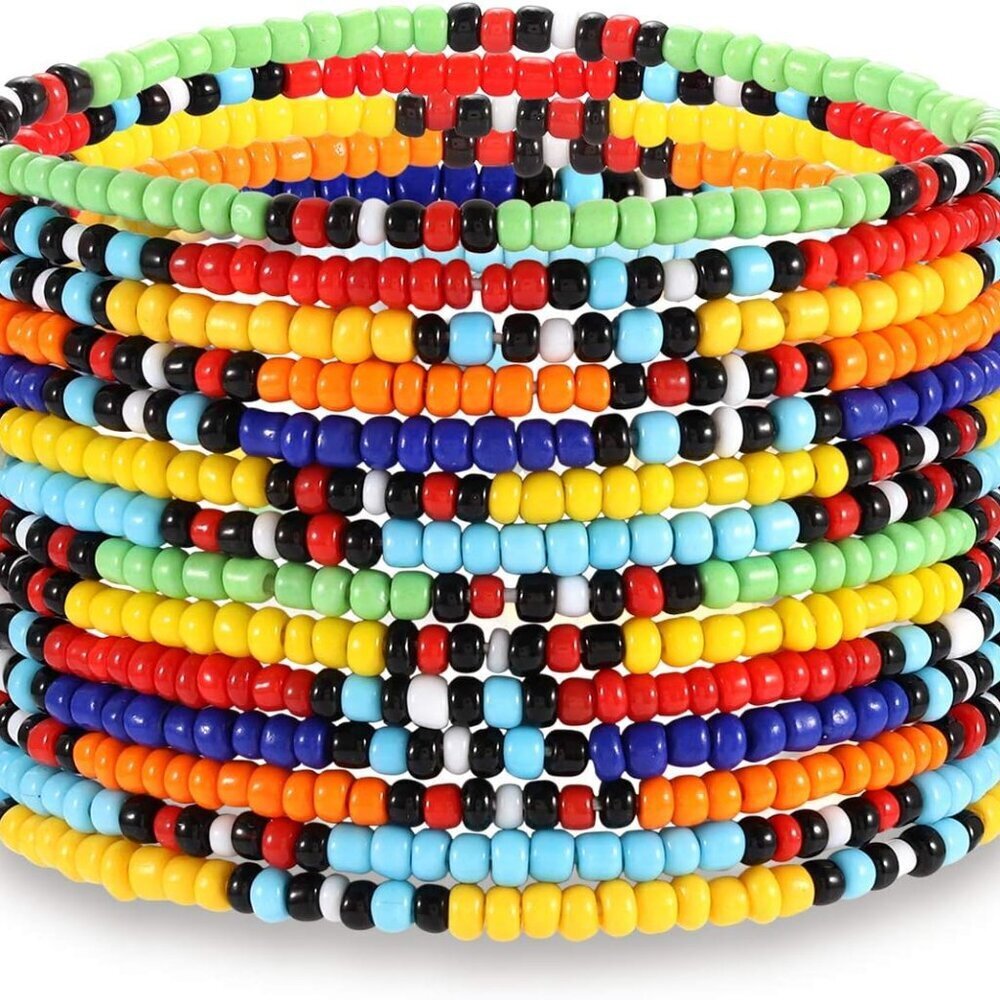 Bead Stretch Bracelets Independence Colorful Tiny Beaded Stackable Vsco Bracelet